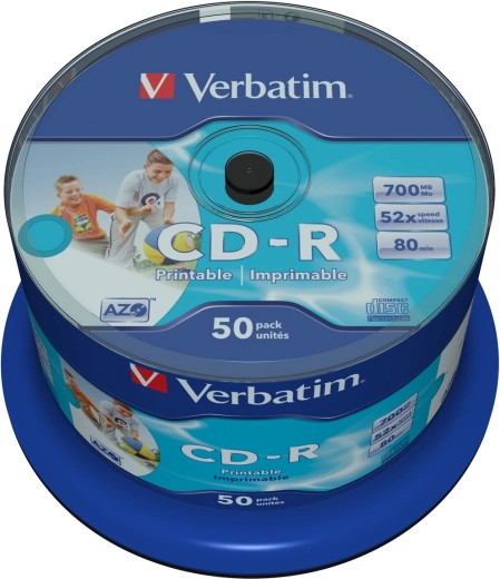 Verbatim CD-R AZO 700 MB 52x s potisknutelným povrchem - 50 ks