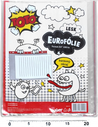 Transparentní zakládací obal A4 s barevným závěsem