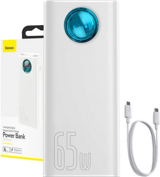Powerbanka Baseus Amblight 30000mAh, 65W, bílá