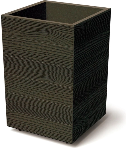 Plastový květináč s vložkou a kolečky Prosperplast Madera Square 38,5 cm, dekor dřeva