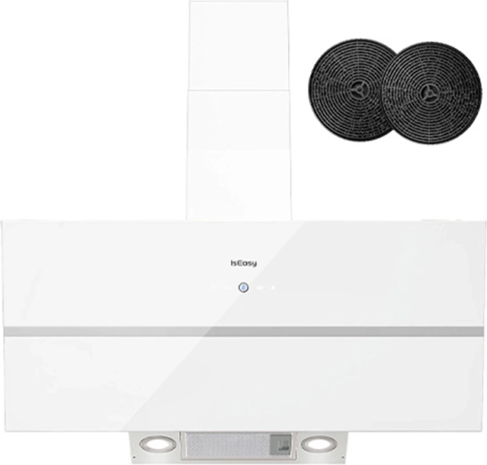 Nástěnná digestoř ISEASY 90 cm, šikmá, A++, 594 m³/h, bílá