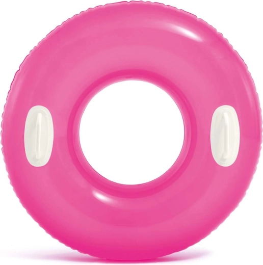 Plovací kruh s úchyty Intex růžový 76 cm