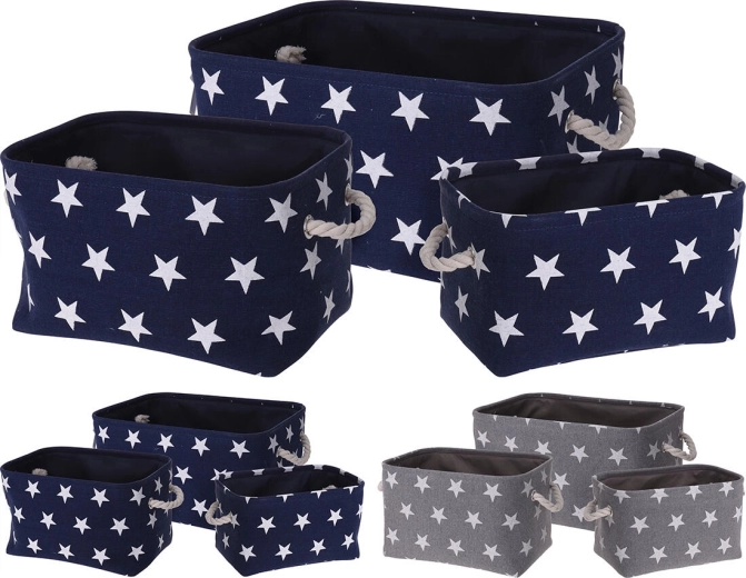 Textilní úložný košík M 33 × 23 × 20 cm, bavlna, mix barev