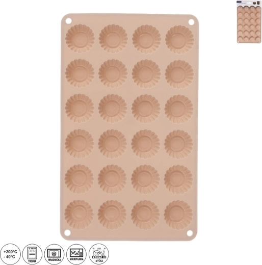 Silikonová forma na mini košíčky 24 ks béžová
