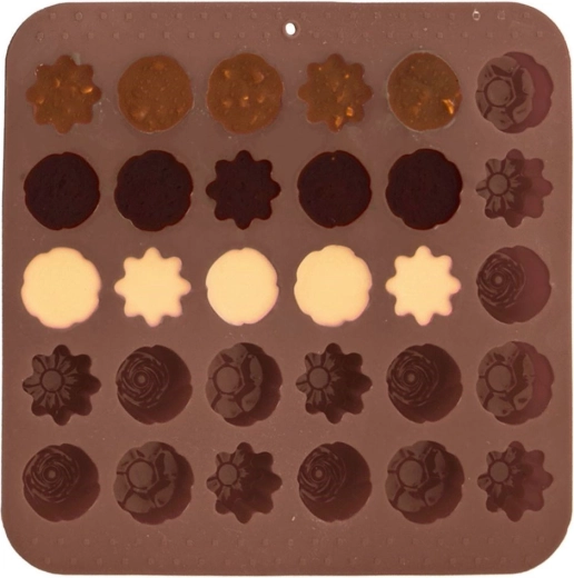 Silikonová forma na pralinky Sillinie, 30 květinových tvarů