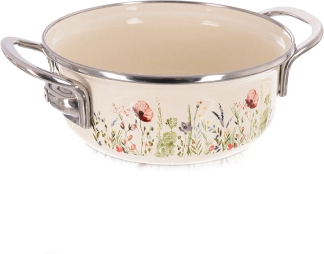 Smaltovaný hrnec krémový Maki 16 cm, 950 ml