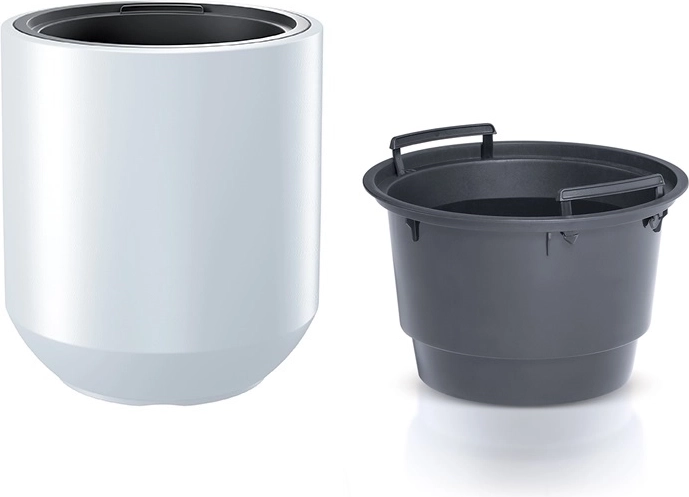 Plastový květináč s vložkou, bílý, průměr 39 cm