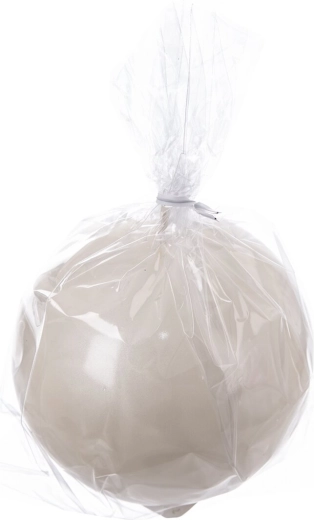 Dekorativní svíčka koule krémová lesklá 10 cm