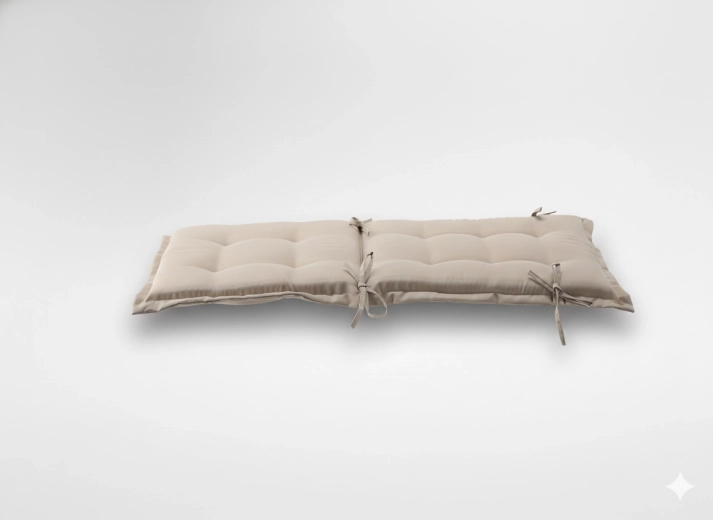 Pohodlný polštář na židli s opěrkou 48 × 100 × 5 cm – přírodní