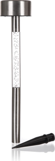 Solární zahradní lampa Neon z nerezu, průměr 5,5 cm, výška 33 cm