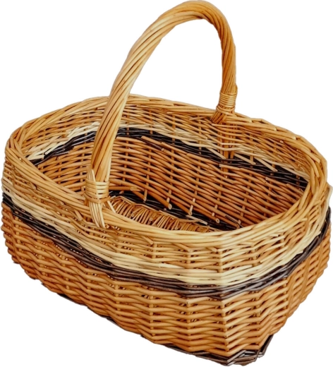 Košík nákupní z proutí PERELKA, menší, lakovaný 36 × 26 × 28 cm