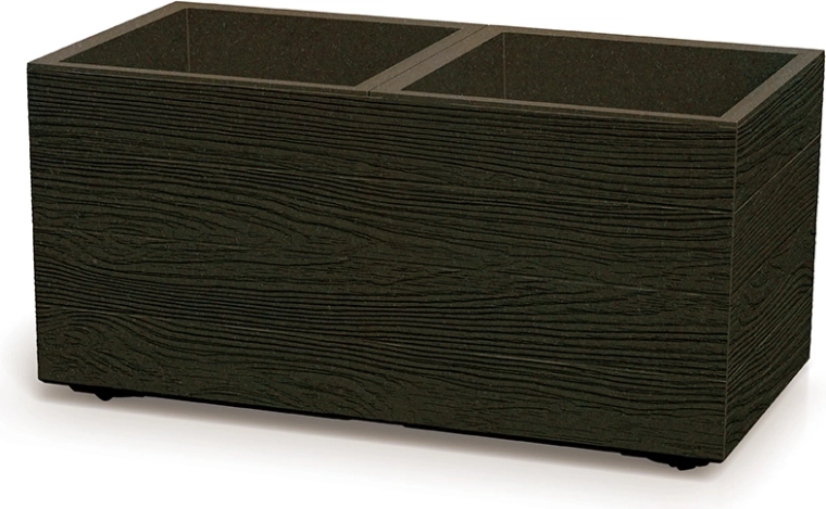 Plastový květináč s imitací dřeva 77 cm, kávový, PROSPERPLAST Madera Case