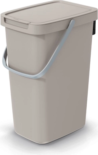 Odpadkový koš Systema Q Collect s víkem 12 l světle hnědý