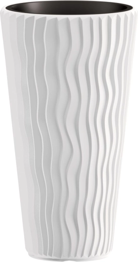 Květináč Prosperplast Sandy Slim bílý 30 cm