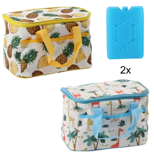 Termotaška 6 l s chladicími vložkami, ananasový motiv