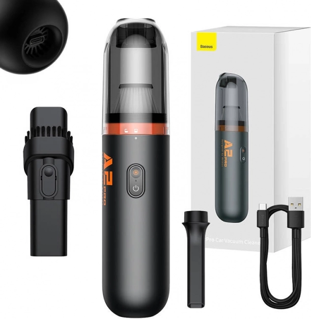 Baseus A2Pro bezdrátový ruční vysavač do auta 6000 Pa 80 W černý