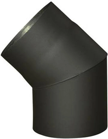 Kouřové koleno 150 mm 45° černé, tloušťka 1,5 mm
