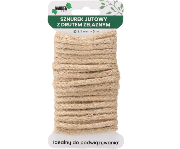 Jutový provázek s vázacím drátem 2,5 mm × 5 m