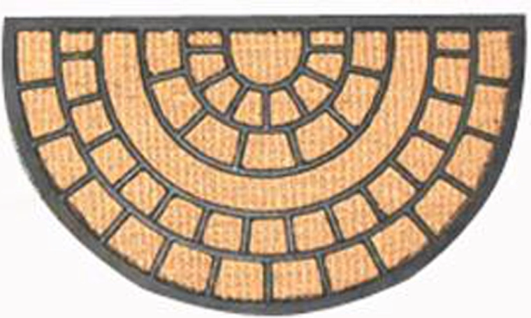 Rohožka půlkruh z kokosu a gumy 40 × 70 cm