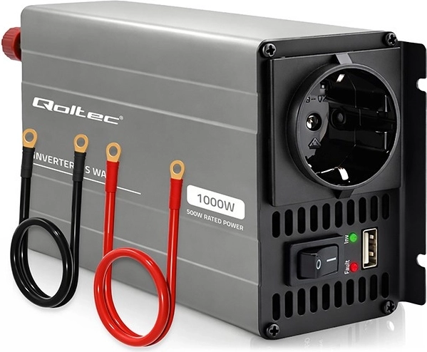 Qoltec měnič napětí MS Wave 12 V na 230 V 500/1000 W