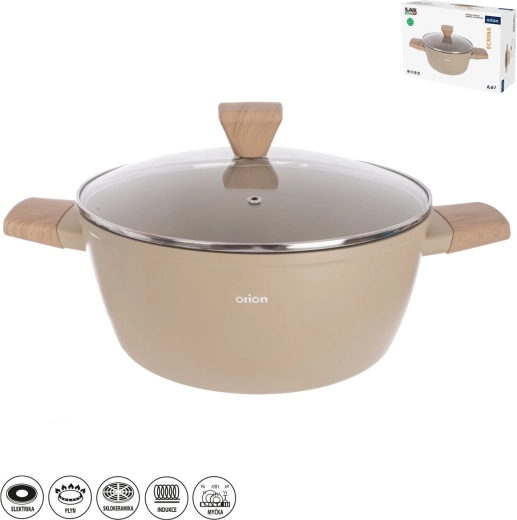 Orion kastrol Ecrina 6,6 l se skleněnou poklicí
