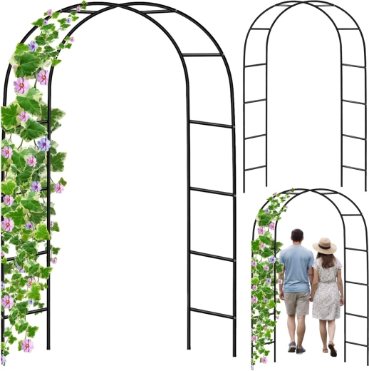 Zahradní kovová pergola oblouk pro popínavé rostliny 240 × 140 cm