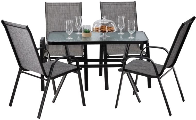 Zahradní jídelní set se stolkem a 4 židlemi