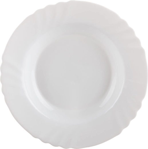 Hluboký skleněný talíř EBRO 23,5 cm bílý