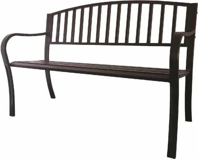 Zahradní lavička z oceli 125 × 53 × 82 cm, černá