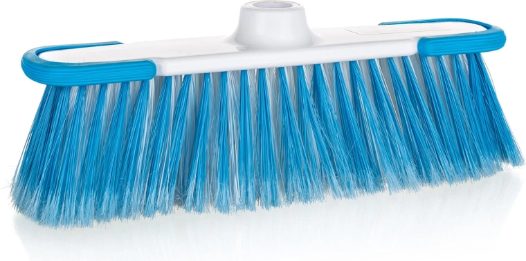 Smeták 32 cm s hrubým závitem EXCLUSIVE, modro-bílý plast