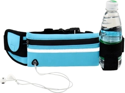 Běžecký opasek se sáčkem a držákem na láhev – modrý