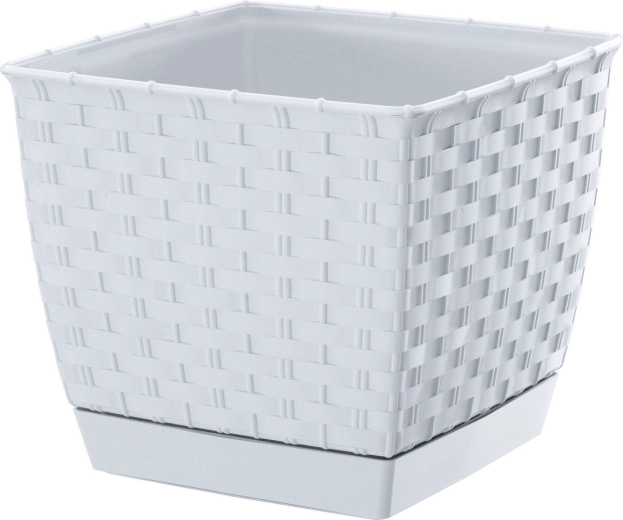 Květináč hranatý Ratolla Square 19 × 19 × 15,9 cm bílý