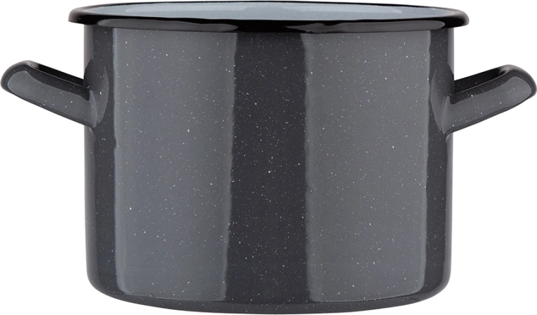Šedý kropenatý hrnec 2,2 l (16 cm, výška 12 cm)