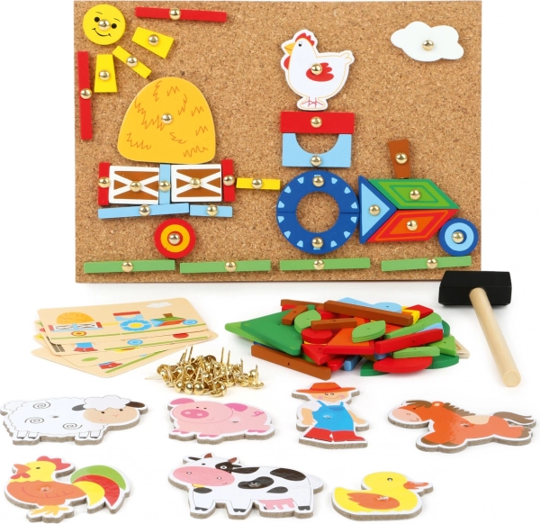 Přibíječka Na farmě – kreativní korková mozaika pro děti