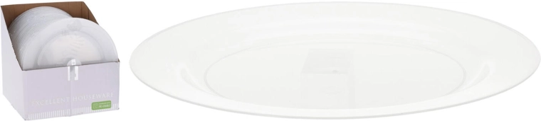 Mělký talíř 23 cm z polypropylenu, transparentní, sada 4 ks