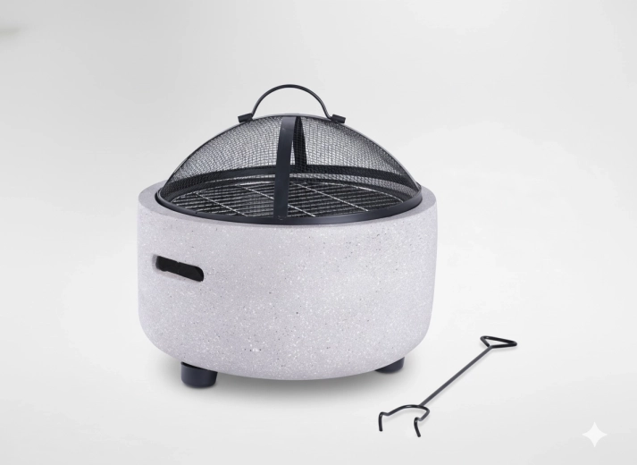 Zahradní ohniště s poklopem a pohrabáčem 43 × 43 × 38,5 cm