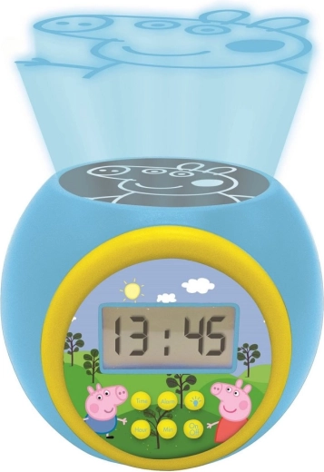 Dětský budík s projektorem PRASÁTKO PEPPA a nočním světlem