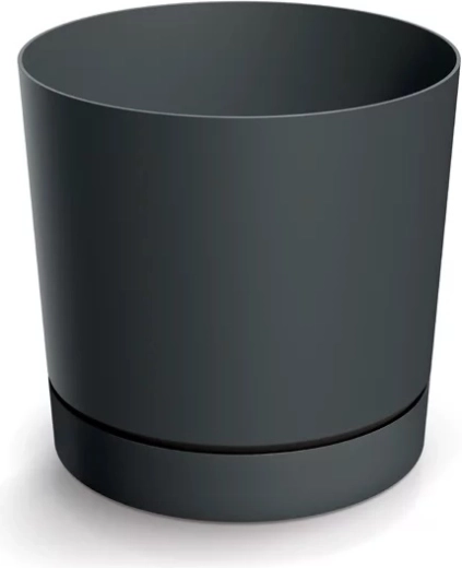 Květináč s podmiskou TUBO P 47 cm tmavě šedý