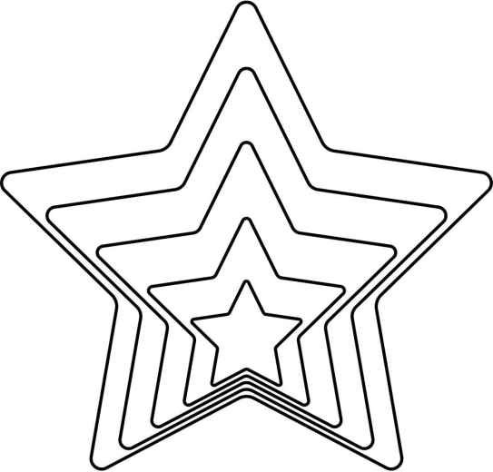 Sada vykrajovátek na cukroví hvězda, nerez, 5 ks (1,5–7,5 cm)