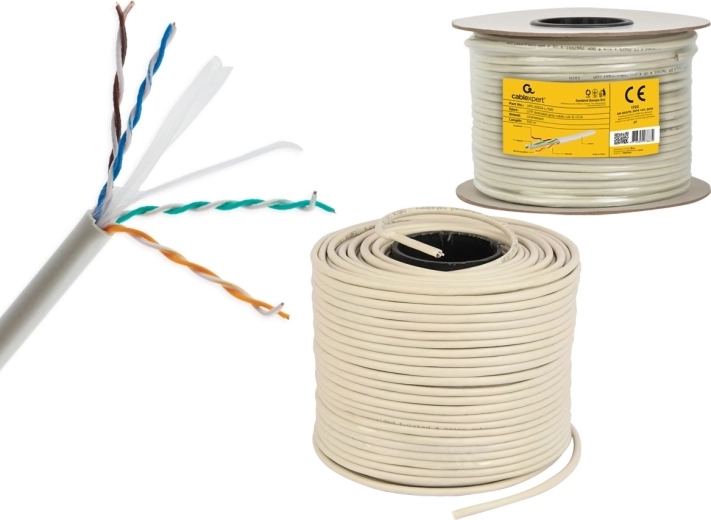 Síťový kabel UTP Cat 6 AWG24 100 m šedý