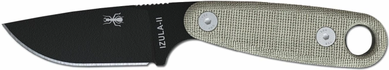 ESEE Izula II černý nůž na krk s micarta rukojetí a pouzdrem