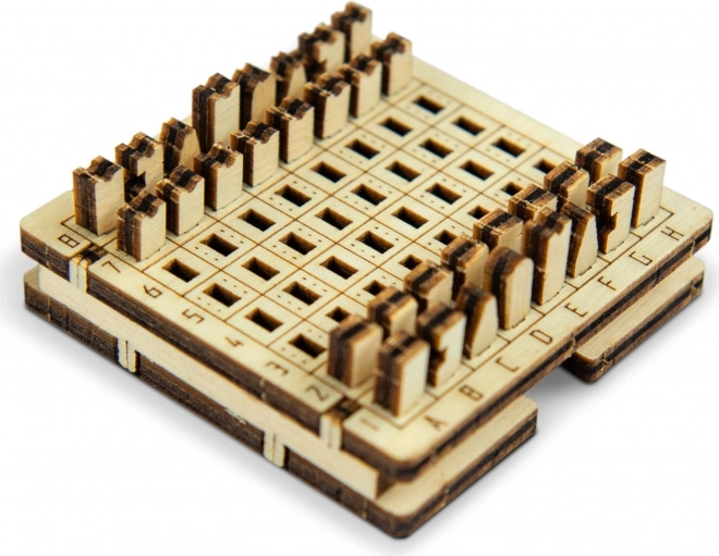 Dřevěné 3D puzzle – kapesní šachy WOODEN CITY