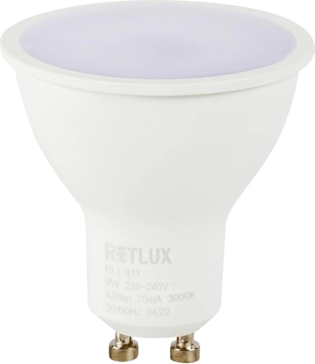 LED žárovka RETLUX GU10 9 W teplá bílá