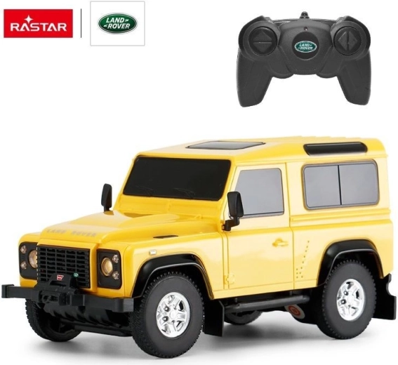 Dálkově ovládaný Land Rover Defender R/C v měřítku 1:24 – Žlutá