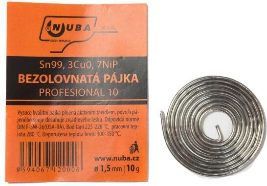Trubičková cínová pájka 1,5 mm, 10 g s aktivním tavidlem