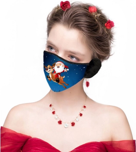 Vánoční rouška s náušníky – Santa Claus