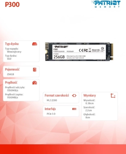 SSD disk P300 256GB M.2 PCIe