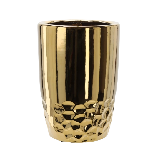 Keramický obal na květináč 30,5 × 30,5 × 42,5 cm zlatý