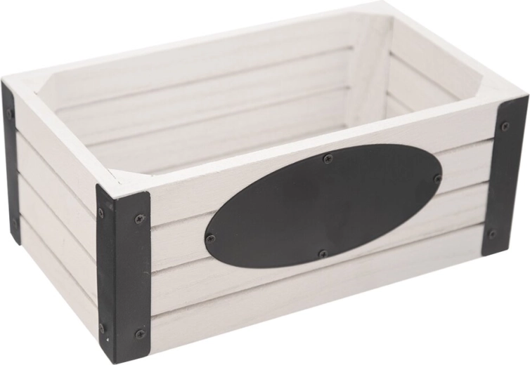Rustic úložná bedýnka ze dřeva a kovu