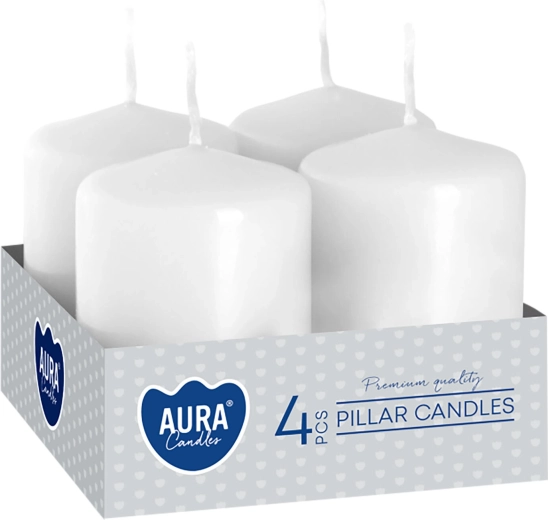 Adventní svíčky 60 × 40 mm bílé (4 ks)